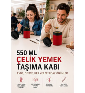 550 ML Paslanmaz Çelik Sızdırmaz Termos Yemek Taşıma Kabı / Sefer Tası Beslenme Kutusu