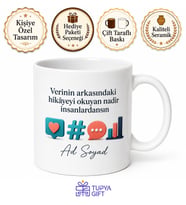 Sosyal Medya Yöneticisi Kupa Dijital Pazarlama Hediye Bardak Etkileşim Kralı