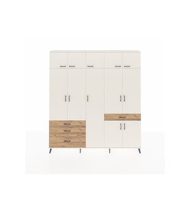 Arges Dolap 11 Raflı 4 Çekmeceli 2 Askılı 220x30x243 Aytaşı-Aytaşı/Çam