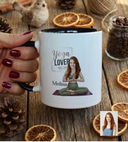 Kişiye Özel Karikatürlü Yoga Lover Motivasyon Kupa Bardak Doğum Günü Hediyesi