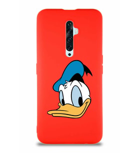 Oppo Reno 2Z Soft Premier Kapak Donald Duck-B Tasarımlı Silikon Kılıf - Kırmızı (Şeffaf)