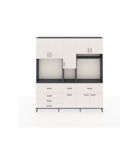 Arges Gardrop 10 Raflı 6 Çekmeceli 8 Kapaklı 220x30x243 Antrasit-Aytaşı