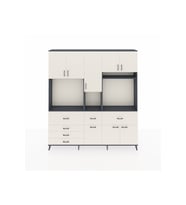 Arges Gardrop 10 Raflı 6 Çekmeceli 8 Kapaklı 220x30x243 Antrasit-Aytaşı