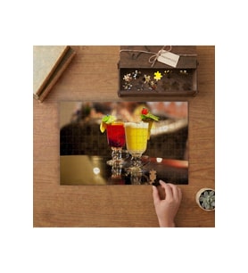 Renkli Kokteyl - İçeçek Tasarımı 240 parça Ahşap Puzzle Ahşap Kutuda MP01715