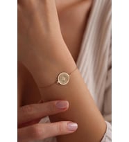 Kişiye Özel 925 Ayar Gümüş Tasarım Pusula Model Bileklik (Gold)