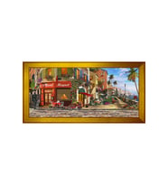 Manzara Temalı Kanvas Tablo 50 x 70 cm Gold Çerçeve