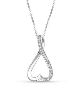 0.07 Karat Tasarım Pırlanta Kolye (Beyaz-Rose Gold)