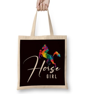 Horse Girl Faceted Horse Dressage Equestrian Sport Saddle Bez Çanta Uzun Saplı
