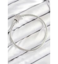 Pirinç Charm Zirkon Taşlı Yıldız Model Gümüş Renk Kadın Bileklik 5886