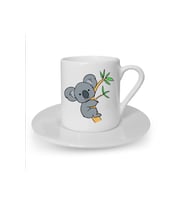 Koala Baskılı Beyaz Türk Kahvesi Fincanı