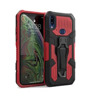 Samsung Galaxy A10S Zırh Tank Kılıf Yüksek Koruma (Kırmızı)