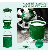 Protackle Katlanabilir Araç Yıkama Kovası 9 lt Haki