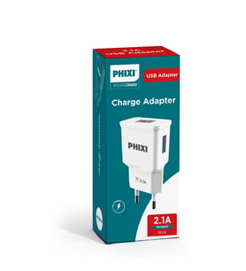PHIXI PCH207 USB Şarj Adaptörü 2.1A Hızlı Şarj (30'lu Paket)