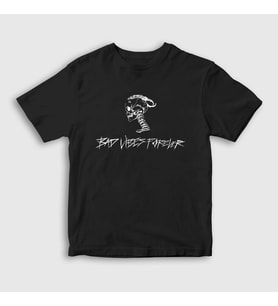 Presmono Unisex Çocuk Siyah Bad Vibes Forever XXXTentacion T-Shirt 46909tt