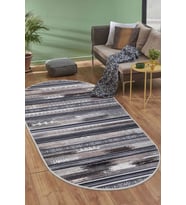 Dijidekor Halı Kahverengi Cool Köln Yıkanabilir Oval Kesme İnce Yolluk Kilim Salon Halısı Modelleri