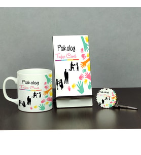 Psikolog Üçlü Set (Kupa + Telefon Standı + Anahtarlık) 002