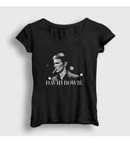Presmono Kadın Siyah Cool David Bowie T-Shirt 301858tt