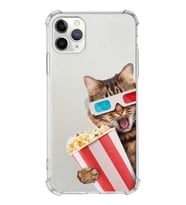 PrintiFy Apple iPhone 11 Pro Uyumlu Kedi 1 Baskılı Şeffaf Köşe Korumalı Antişok Kılıf