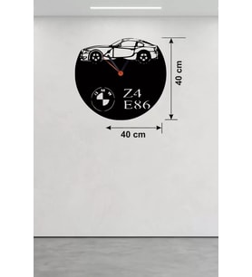 Bmw Z4 E86 Tasarım Ahşap Duvar Saati - 40X40 Cm Kesim Dekoratif