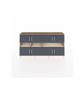 Arges Konsol 8 Raflı 8 Kapaklı 176x30x99 Çam-Antrasit/Aytaşı