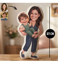BK Gift Kişiye Özel Anne&Çocuk Tasarımlı Bebek Yastık -1, Anneler Günü Hediyesi, Anneye Hediye