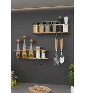 Şık Metal Baharatlık ve Tuzluk Askısı, Mutfak ve Banyo İçin 2'li Set