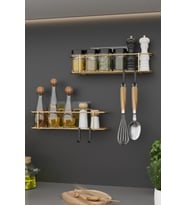 Şık Metal Baharatlık ve Tuzluk Askısı, Mutfak ve Banyo İçin 2'li Set