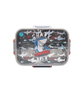 VEST BES0012 KÖPEK BALIĞI DESENLİ ŞEFFAF KAPAKLI 3 BÖLMELİ 800 ML ÇELİK BESLENME KABI