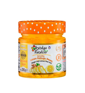 Antalya Reçelcisi Zencefilli Limon Kabuğu Reçeli 290g  Şekeri Meyveden