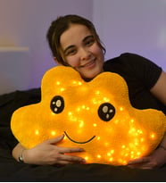 Led Işıklı Peluş Bulut Yastık (Sarı)