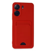 Redmi 13C Kılıf Kelvin Kartvizitli Silikon - Kırmızı