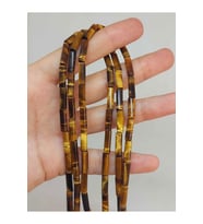 Bileklik Boy Yarım Dizi Kaplan Gözü Taşı Silindir Kesim 4x12.5mm (49394) (18CM UZUNLUĞUNDADIR)