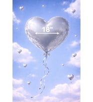 18 İnç Silver Kalp Helyum Balon – Romantik Uçan Balon
