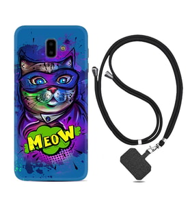 Samsung J6 Plus J7 Prime J7 Pro M20 Kılıf Boyun Askılı Silikon Super Meow 1715