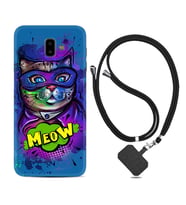 Samsung J6 Plus J7 Prime J7 Pro M20 Kılıf Boyun Askılı Silikon Super Meow 1715
