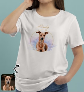 BK Gift Kişiye Özel Evcil Hayvan Tasarımlı Kadın Beyaz Tişört-3, Sevgiliye Hediye, Arkadaşa Hediye, Trend T-Shirt