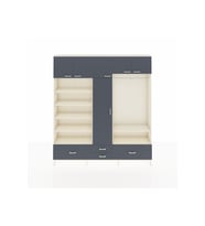 Arges Gardrop 18 Raflı 4 Çekmeceli Tek Askılı 220x30x243 Aytaşı-Antrasit