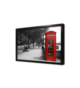 Londra Kırmızı Kulübe Çerçeveli Mdf Tablo