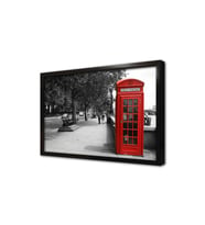 Londra Kırmızı Kulübe Çerçeveli Mdf Tablo