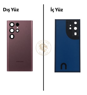 Samsung S22 Ultra Bordo Arka Pil Kapağı Batarya Kapağı Lazer Kesim Back Cover
