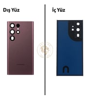 Samsung S22 Ultra Bordo Arka Pil Kapağı Batarya Kapağı Lazer Kesim Back Cover