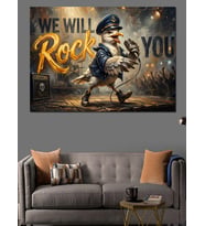 We Will Rock You Tavuk Dekoratif Kanvas - Mdf Ahşap Tablo