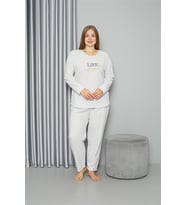 Akbeniz Welsoft Polar Kadın Büyük Beden Pijama Takımı 808050