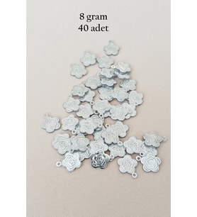 Oya Abiye Bileklik Kolye Pleksi Metalik Plastik Pul Gümüş Renk 8 gram 40 adet - BNC524
