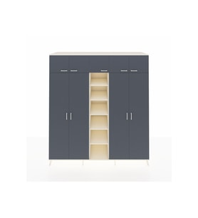 Kronos Dolap 18 Raflı 9 Kapaklı 220x59x243 Aytaşı-Antrasit/Aytaşı