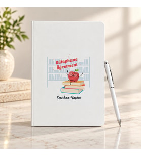 Kütüphane Öğretmenine İsme Özel Defter ve Kalem Seti