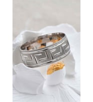 L Hatlı Erkek 925 Ayar Gümüş Alyans (Gold)