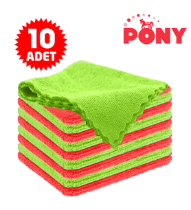 PONY MİKROFİBER TEMİZLİK BEZİ 10 LU