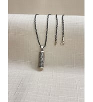 TÜP MODEL SİYAH ZİNCİR 925 AYAR GÜMÜŞ CEVŞEN ERKEK KOLYE