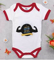 BK Kids Dayım Her Şeyi Halleder Tasarımlı Kırmızı Bebek Body Zıbın-1